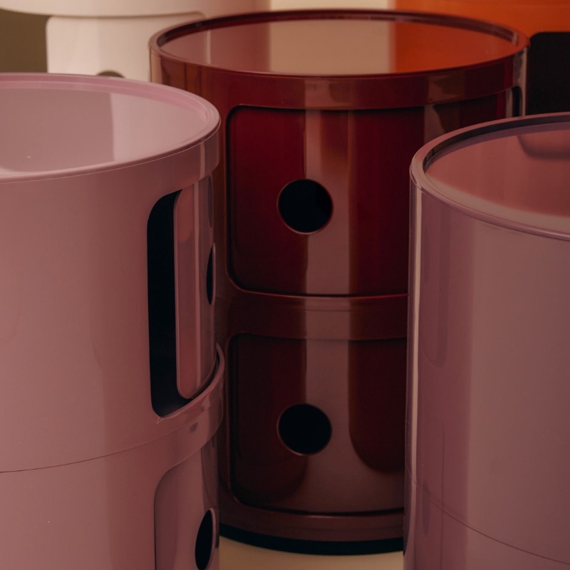 Kartell 2 Componibili bordeaux lucido (2 cassetti)